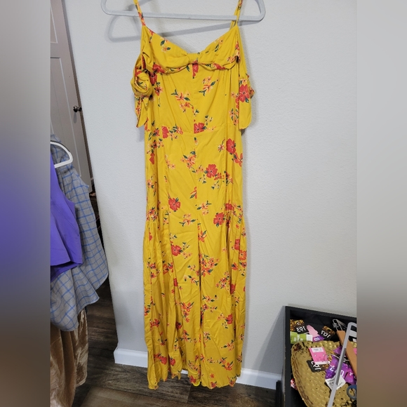 NWT Anthropologie Yellow Floral LondonberryJumpsuit Wide Leg Size 10 - Picture 11 of 12